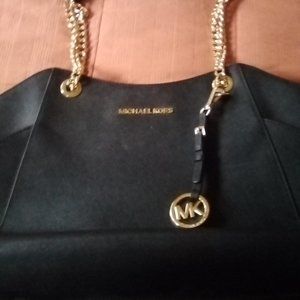 Michael Kors Leather w/ Chain Handbag